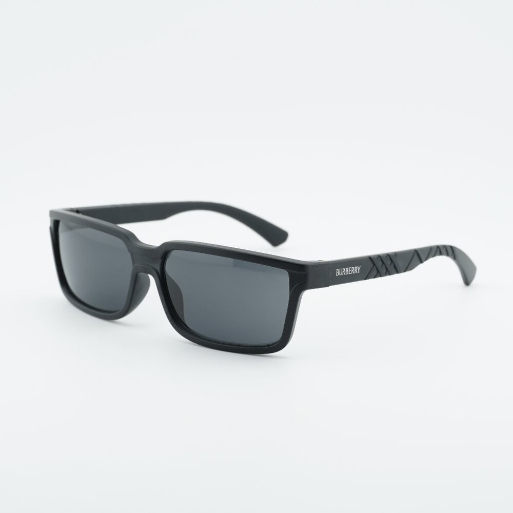Burberry BE4495D 346487 Sunglasses Black Rectangle Frame, Black Lenses